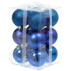 Шары новогодние набор 12шт SY18CBB-240 6cм синий