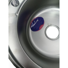 Мойка нерж. врезная MIXLINE круглая 51х18 тол. 0,8мм, декор (сифон)