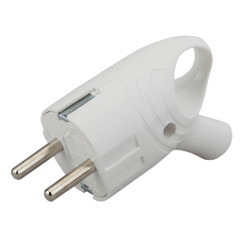 Вилка 2P+E ЭРА  Vx4-W 16А белая угловая с кольцом (698548)