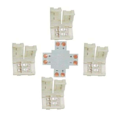 Комплект соед. ECOLA плата X для зажим разъема+4 зажима 2-х конт. SMD5050 SC21UXESB (542053)