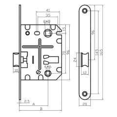 Защелка с фикс. PALIDORE L2070 ВН черный никель (15703)