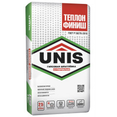 Шпатлёвка UNIS ТЕПЛОН ФИНИШ гипсовая 15 кг  (80 шт)