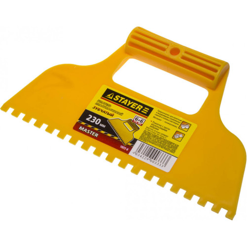 Шпатель STAYER зубчатый 230 мм/6мм (1022-6)
