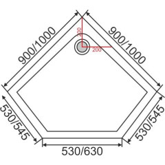 Поддон акриловый EVA GOLD 100х100х15см трапеция ABS12