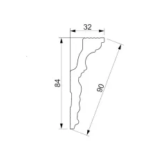 Плинтус потолочный 77-GP Gold 2м (41)