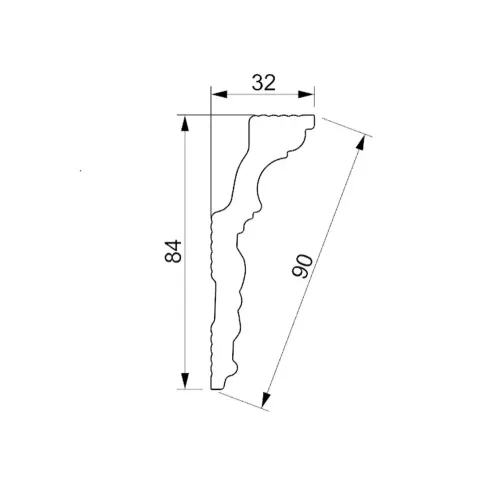 Плинтус потолочный 77-GP Gold 2м (41)