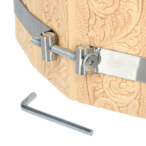 Ушат Шайка 12л С орнаментом Цветы с пластиковой вставкой, система регулировки обручей, липа 