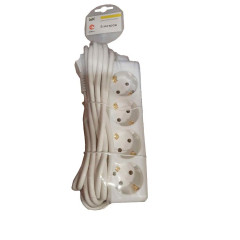 Удлинитель 4-мест. 5м 2P+E бел. 16А (ПВС 3х1,0) IEK (562504)