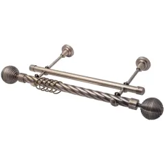 Карниз Ле-Гранд кованный твист 2,0м (2ряд) D25/19/(16) антик золото, Дюна