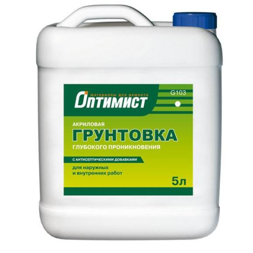 Грунт ОПТИМИСТ G 103 универсальный акриловый глуб/проник. 5л