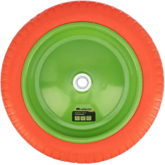 Колесо для тачки СИБРТЕХ полиуретановое 3.00-8, длина оси 90мм, подшипник 20мм (689765)