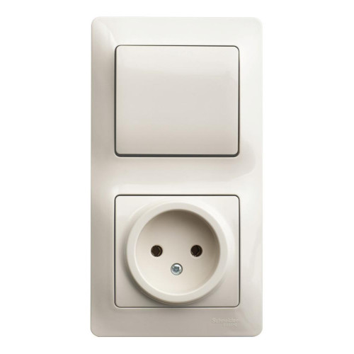 Блок комбинированный GLOSSA (розетка + 1-кл. выкл.) беж. SE GSL000260