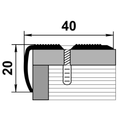 Порог-угол внешний 40*20мм 0,9 Сосна Серебристая  (Лука ПУ 06.900.195)
