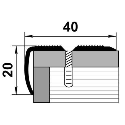 Порог-угол внешний 40*20мм 0,9 Сосна Серебристая  (Лука ПУ 06.900.195)