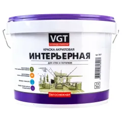 Краска в/д VGT 2180 акрил. Интерьерная Влагостойкая Белоснежная 3кг