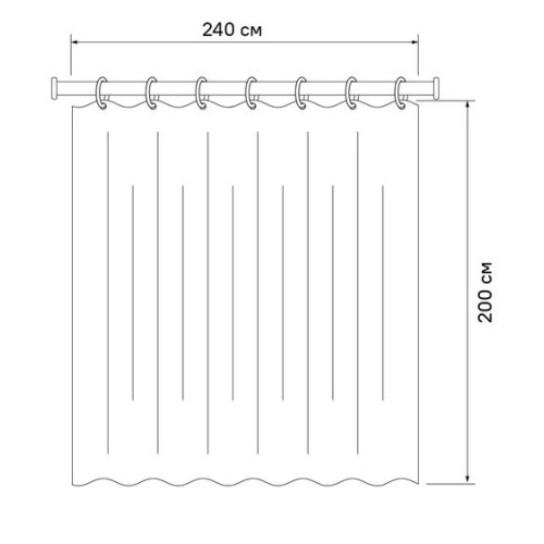 Шторка для ванной IDDIS полиэстер 240x200cм BD01P24i11