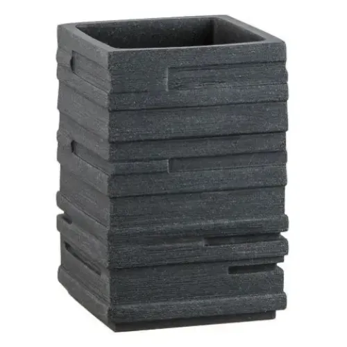 Держатель для зубных щеток (стакан) PERFECTO LINEA черный WEATHERED SAND