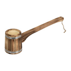 Ковш 0,3л С пластиковой вставкой, обожжённая липа 