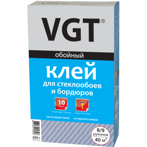 Клей обойный VGT для стеклообоев и бордюров 0,3кг