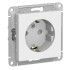 Розетка 2P+Е AtlasDesign белый со шторками SchE ATN000145
