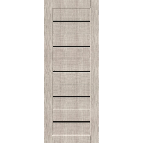 /Дверное полотно Мода-22 ДГ 60 Cappuccino Melinga, покрытие Эко Шпон (BRAVO) (лакобель черное)(153-1341)