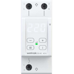 Реле напряжения Welrok D2-40 1P 40A 2 мод БЕЛЫЙ, термозащита
