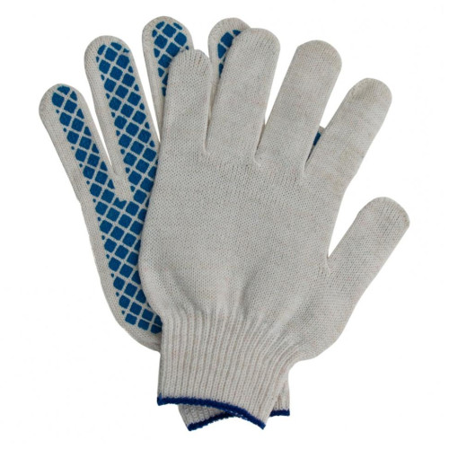 Перчатки СИБРТЕХ х/б ПВХ шахмат. облив, 10 кл (67713)