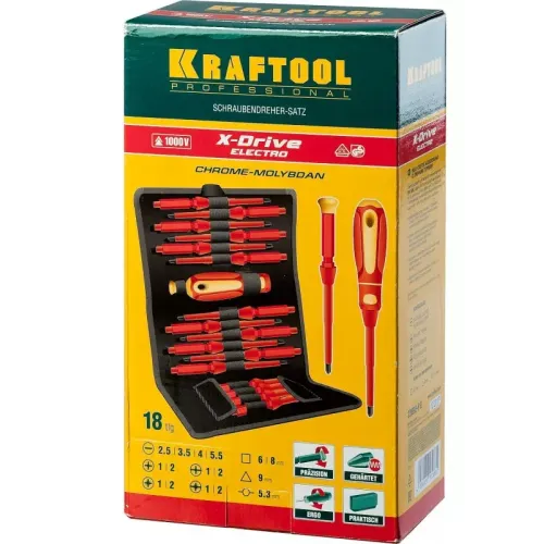 Набор отверток диэлектр. KRAFTOOL 18шт (220092-H18)