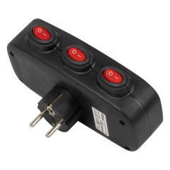 Разветвитель сетевой (тройной) 16А Uniel черный выкл S-GES3-16OB BLACK