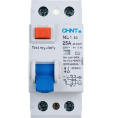 Устройство защитного отключения 2-пол. 25А 30мА AC 6кА NL1-63 (R) CHINT 200212