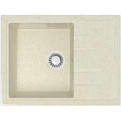 Мойка комп. глянц. MARRBAXX прямоугольная малая с крылом Z150/Q2 575х470х200мм, бежевая, сифон