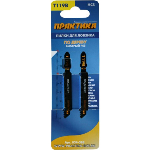 Пилки для лобзика ПРАКТИКА T119B 2 шт (034-588)