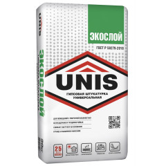 Штукатурка UNIS Экослой гипсовая 30 кг