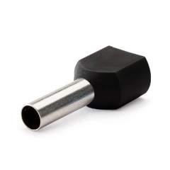 Наконечник штыревой втулочный изолир. двойной 2х 1,5мм.кв. х 8мм черный (уп.=100шт.) КВТ (400586)