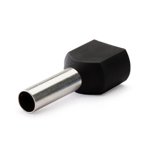 Наконечник штыревой втулочный изолир. двойной 2х 1,5мм.кв. х 8мм черный (уп.=100шт.) КВТ (400586)