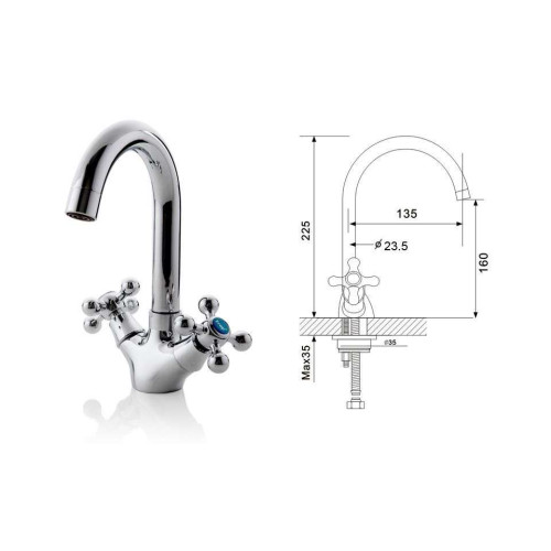 Смеситель для умывальника FRAP F1319