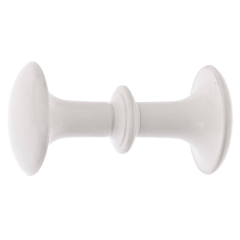 Ручка-кнопка АЛЛЮР РК-1 с узором пласт мал.,белая (01121)