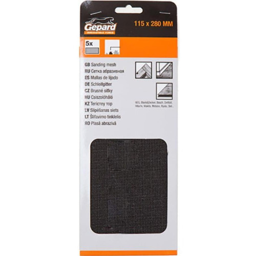 Сетка шлифовальная GEPARD 115x280мм Р240 5шт (GP5013-240)