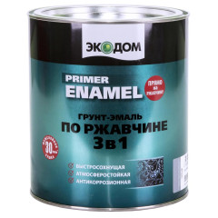 Грунт-эмаль ЭКОДОМ по ржавчине 3 в 1 зелёный мох 2,2 кг