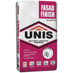 Шпатлёвка UNIS FASAD Finish  цементная БЕЛАЯ 20кг
