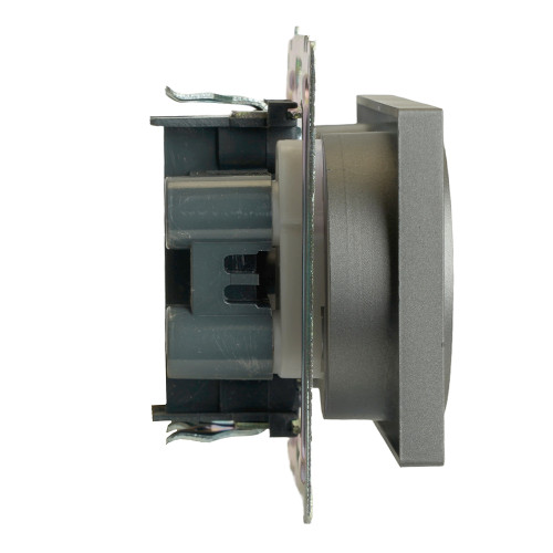 Розетка 2-ая 2P Катрин графит с защитной шторкой GLS10-7113-06