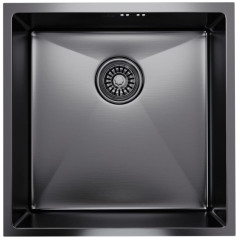 Мойка нерж. врезная MIXLINE PRO 50х50 тол. 3 мм, чёрный графит, с сифоном