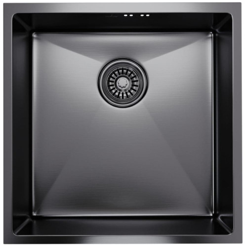 Мойка нерж. врезная MIXLINE PRO 50х50 тол. 3 мм, чёрный графит, с сифоном