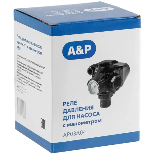 Реле давления A&P с манометром (AP03A04)