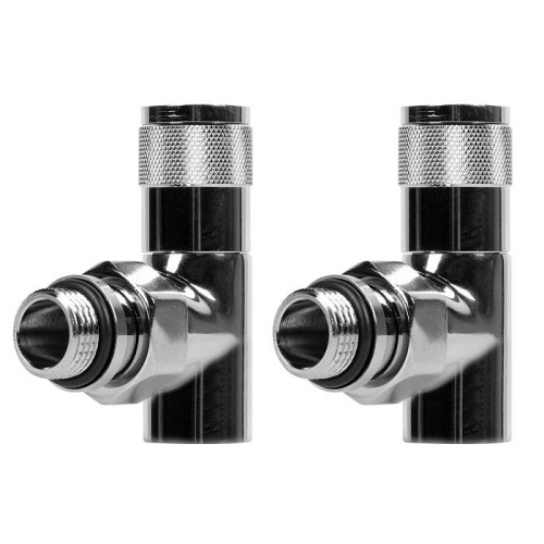 Набор дизайн-вентилей ROYAL THERMO Piano, угловой (хром) ф 1/2