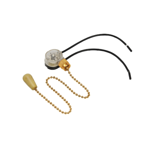 Выключатель-цепочка золото с проводами и деревянным наконечником Dospel WP ZL+ (646539)