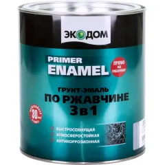 Грунт-эмаль ЭКОДОМ по ржавчине 3 в 1 белая 2,2 кг