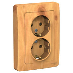 Розетка 2-ая 2P+Е BLANCA ясень SchE BLNRS001025