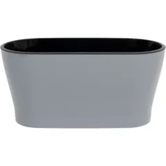 Горшок для цветов ЛЕЯ овальный двойной серый 4л М8591 (275738)