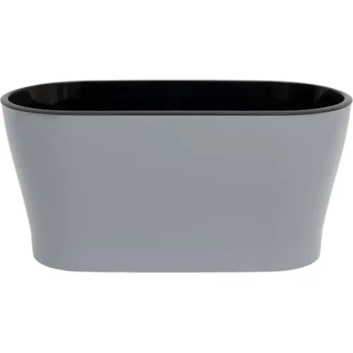 Горшок для цветов ЛЕЯ овальный двойной серый 4л М8591 (275738)